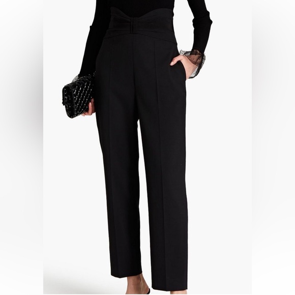 REDVALENTINO | Grosgrain Trimmed Flannel Tapered Pants - Picture 2 of 9